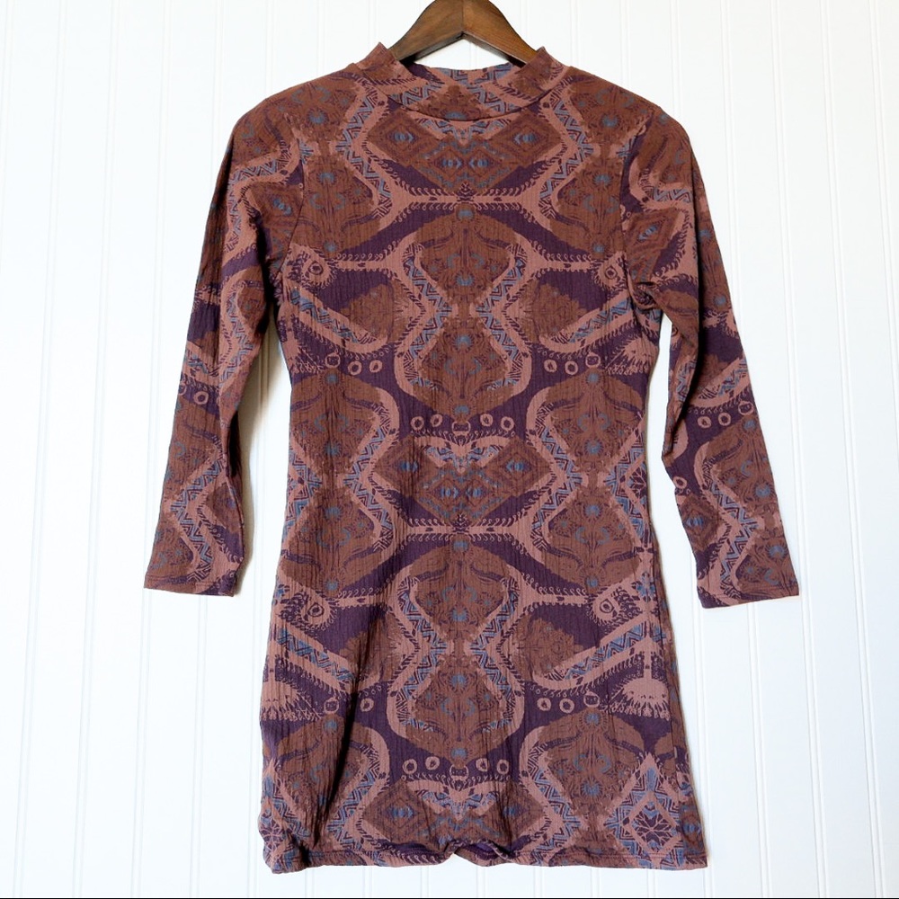 FREE PEOPLE Cute N Cozy Bodycon Dress Berry Combo